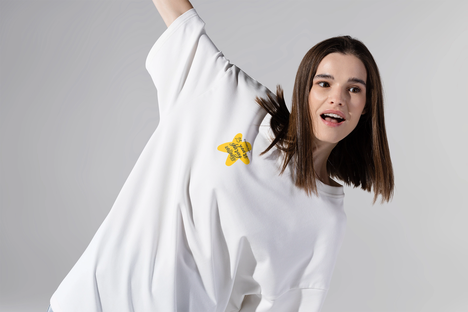 Фланелка овърсайз, млечно бяла